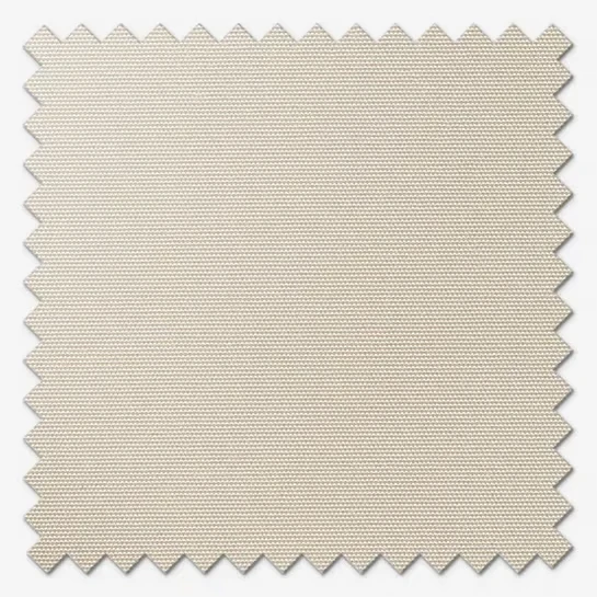 Swatch of cream textured fabric with pinked edges