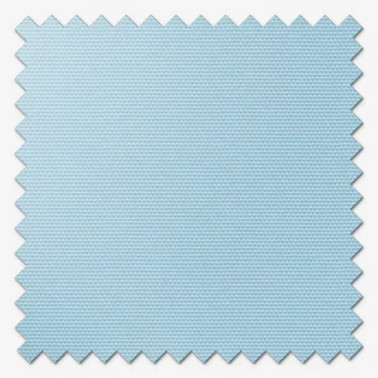 Swatch of light blue textured fabric with pinked edges