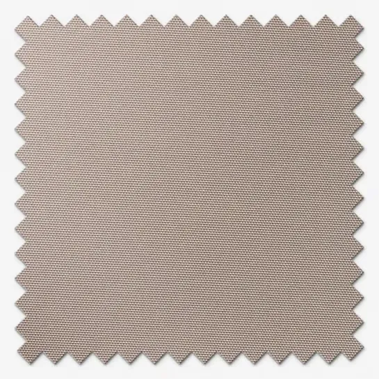 Swatch of textured taupe fabric with pinked edges